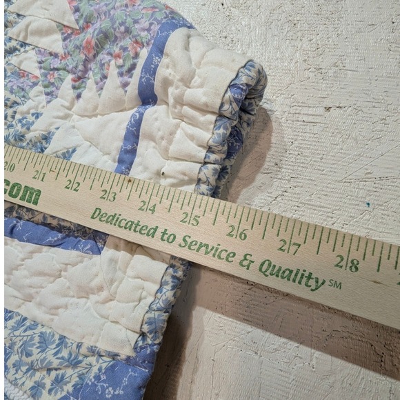 Vintage Quilted Floral Zip Jacket – Women's Large Blue White Pastel - Picture 6 of 11